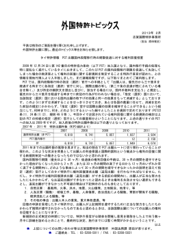 Article タイ特許情報 PCT出願国内段階移行時の期限徒過に... 2013.02