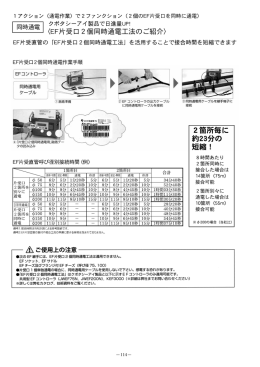 EF片受直管呼び径別接続時間（例） EF片受口2個同時通電作業手順