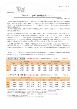 「キッザニア」の入場料金改定について