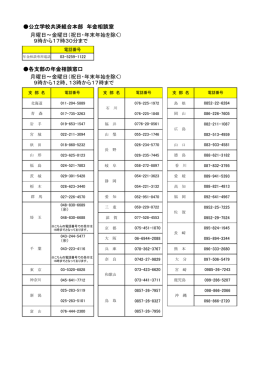 公立学校共済組合本部 年金相談室 月曜日～金曜日（祝日・年末年始を
