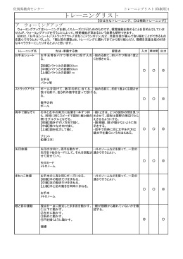 トレーニングリスト（印刷用）