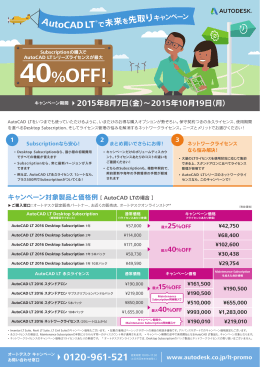 AutoCAD LT&reg; で未来を先取りキャンペーン 40%OFF！