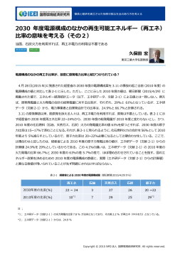 2030 年度電源構成のなかの再生可能エネルギー（再エネ） 比率の意味
