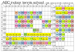 ABC indoor tennis school 16期 H24.12/31(月)～H25.3/31(日)