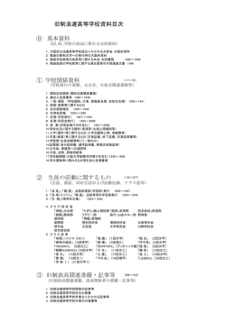旧制浪速高等学校資料目次 ④ 浪高に関する物品 基本資料 ① 学校関係