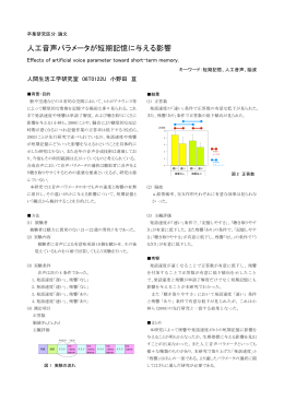人工音声パラメータが短期記憶に与える影響