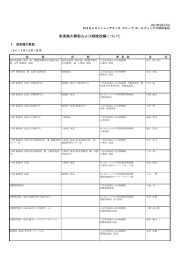 部長職の異動および組織改編について