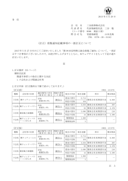 （訂正）招集通知記載事項の一部訂正について