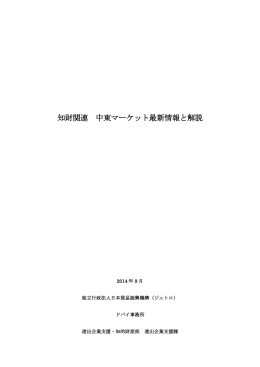 知財関連 中東マーケット最新情報と解説