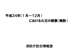 平成24年（1 月～12月） における火災の概要（概数） 消防庁防災情報室