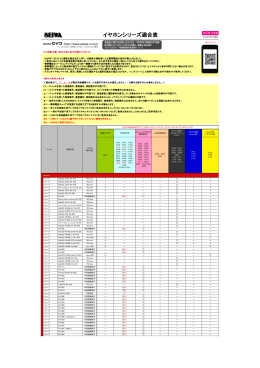 イヤホンシリーズ適合表