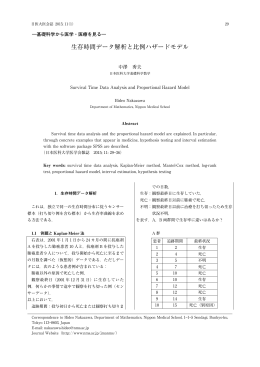 生存時間データ解析と比例ハザードモデル