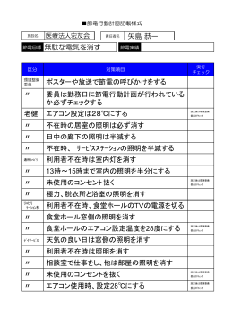 ポスターや放送で節電の呼びかけをする 〃 委員は勤務日に節電行動