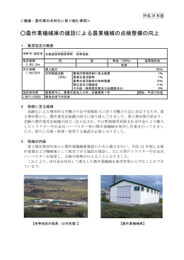 農作業機械庫の建設による農業機械の点検整備の向上（PDF：173KB）