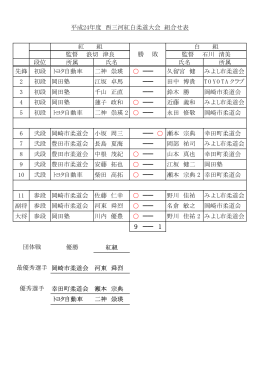 段位 所属 氏名 氏名 所属 先鋒 初段 トヨタ自動車 二神 崇瑛 久留宮 健