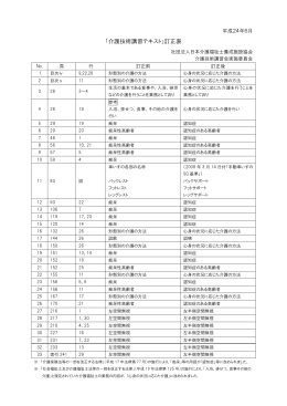 「介護技術講習テキスト」訂正表