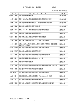 分子生物学分科会（第22期） (20名) 岡田 清孝 自然科学研究機構理事