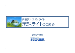 琉球ライトのご紹介 - エコウエル 人工ゼオライト応用製品