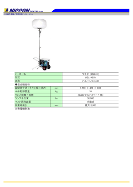ワキタ [MEIHO] MSL-405N バルーンミニ400 投光機仕様 収納時寸法