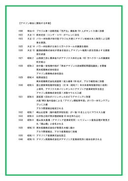 アマゾン移住に関する年表