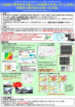 「北海道中標津町を対象とした吹雪発生予測システム活用と 効果的な