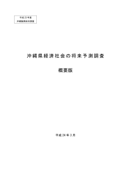 沖縄県経済社会の将来予測調査 概要版