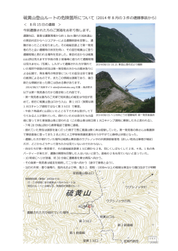 硫黄山登山ルートの危険箇所について （2014 年 8 月の 3