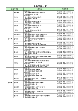 救助団体一覧（PDF66kバイト）