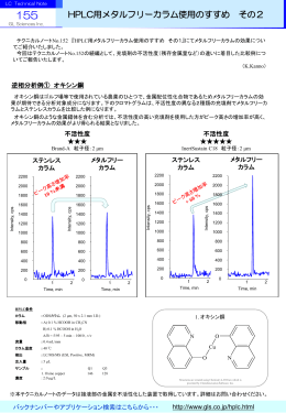 HPLC用メタルフリーカラム使用のすすめ その2