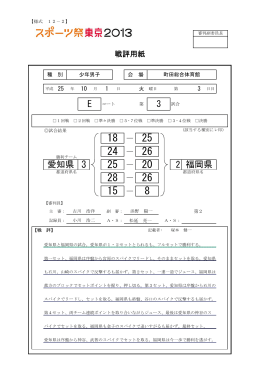 戦評 - 日本バレーボール協会