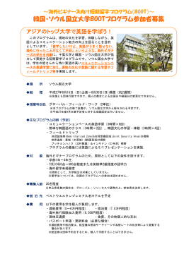 韓国・ソウル国立大学 - 千葉大学 スキップワイズ プログラム
