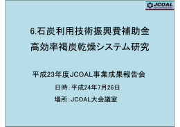 石炭利用技術振興費補助金 高効率褐炭乾燥システム研究