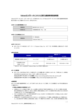 Yahoo! ビッグデータインサイト重要事項説明書（PDF