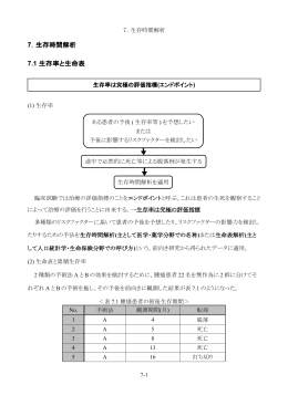7.1 生存率と生命表