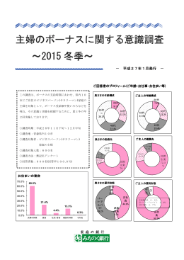 「主婦の冬季ボーナスに関する意識調査～2015～」の結果