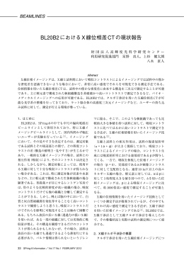 BL20B2におけるX線位相差CTの現状報告 - SPring