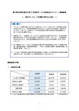 「香川県内民間企業ボーナス支給見込みアンケート