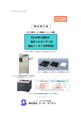 調査報告書 『生き残り競争が 始まったローラー系 部品メーカーの将来性』