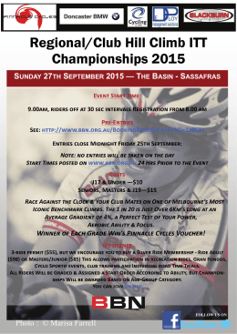 Regional/Club Hill Climb ITT Championships 2015
