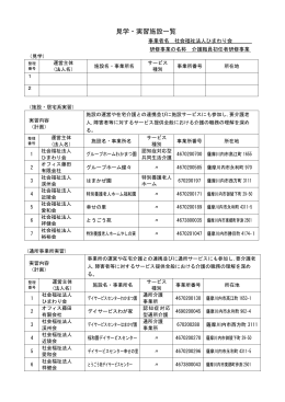 見学・実習施設一覧