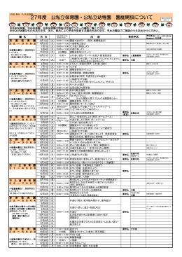 平成27年度保育園幼稚園園庭開放一覧（年間） （PDF：343KB）