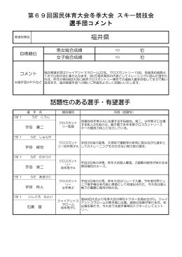 福井県 第69回国民体育大会冬季大会 スキー競技会