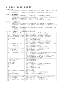 2 教育方針・努力目標・重点目標等