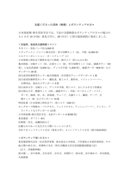 支援物資を東北大学と国立福島病院に送り届けました。