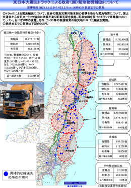 トラックによる政府の緊急物資輸送について