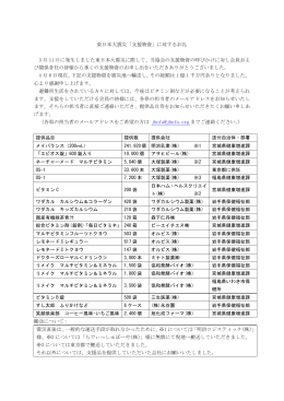 東日本大震災「支援物資」 - 日本健康・栄養食品協会