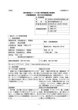 （別記） （公表様式4） 熊本県福祉サービス第三者評価結果公表基準