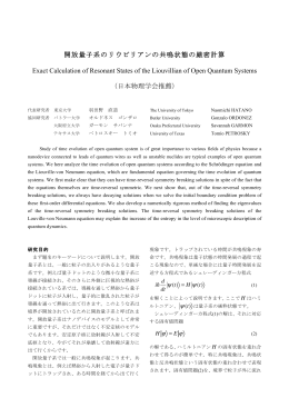 開放量子系のリウビリアンの共鳴状態の厳密計算 Exact Calculation of