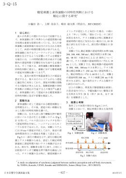 “聴覚刺激と身体運動の同時性判断における順応に関する研究”, 日本