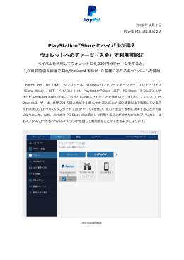 PlayStation&reg;Store にペイパルが導   ウォレットへのチャージ（    ）で利